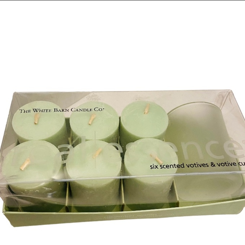 The White Barn Candle Company Real Essence Cucumber Melon 6 Scented Votives